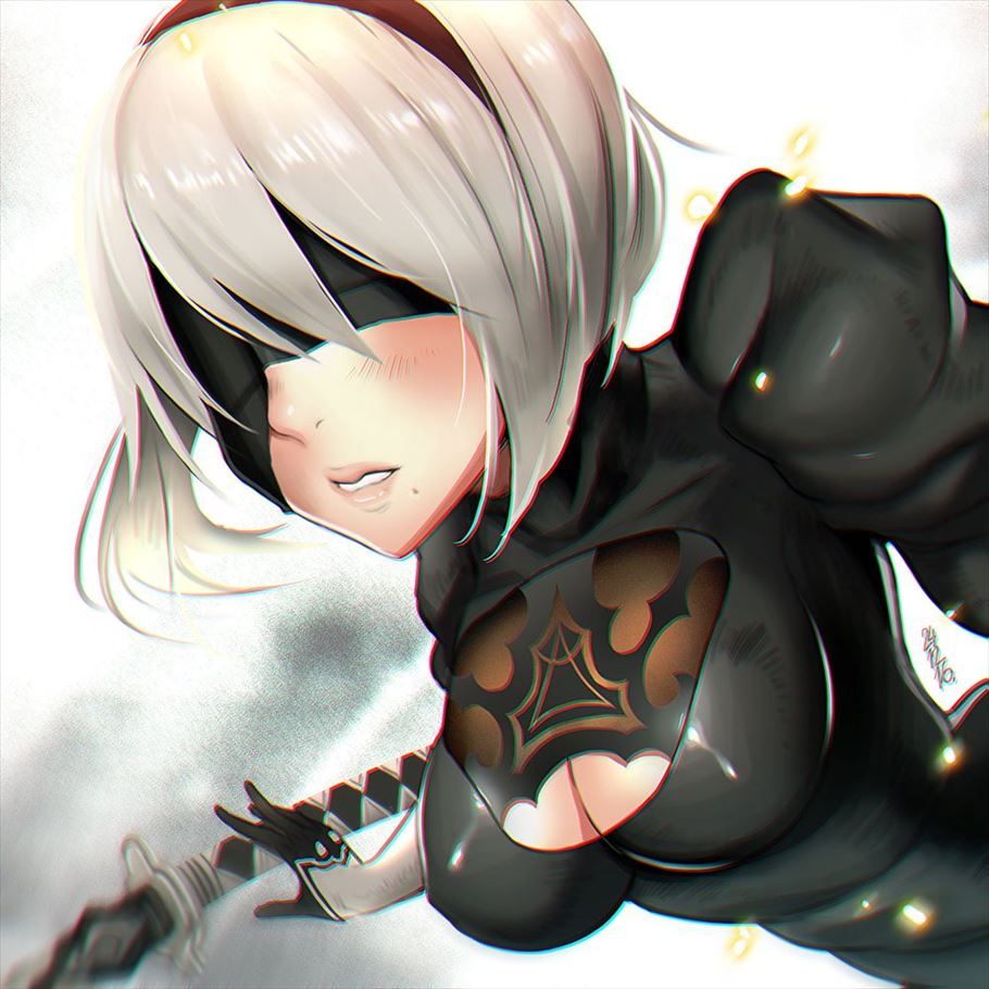 快楽に堕ちそうになってるアヘ顔の2B抜けるエロ画像！【NieR Automata】