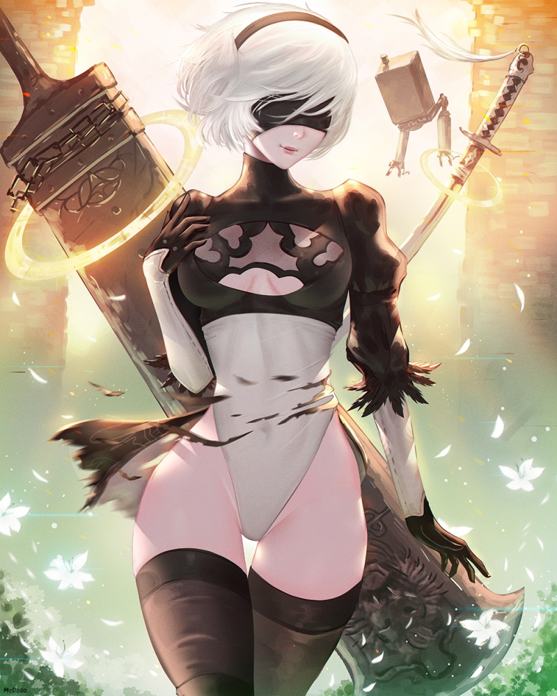 【NieR Automata】2Bのがっつりむしゃぶりつきたいおっぱいエロ画像で即抜き!