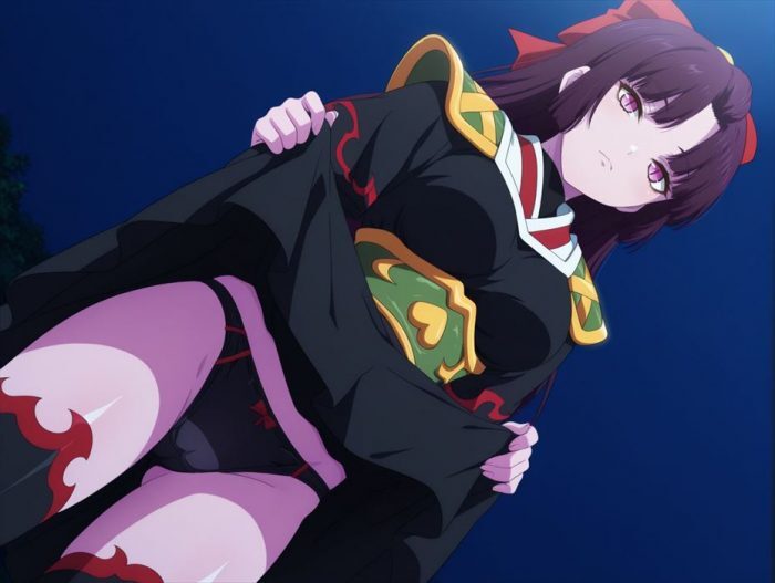 紫黒の悩殺必死のセクシーポーズのエロ画像！【魔都精兵のスレイブ】