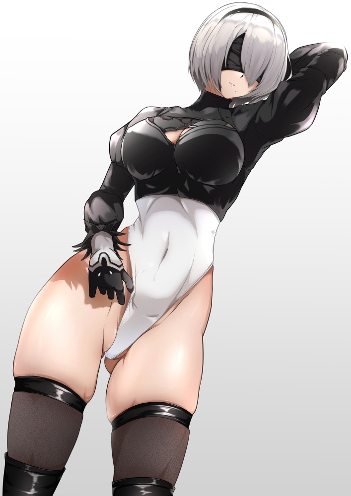 【NieR Automata】2Bのがっつりむしゃぶりつきたいおっぱいエロ画像で即抜き!