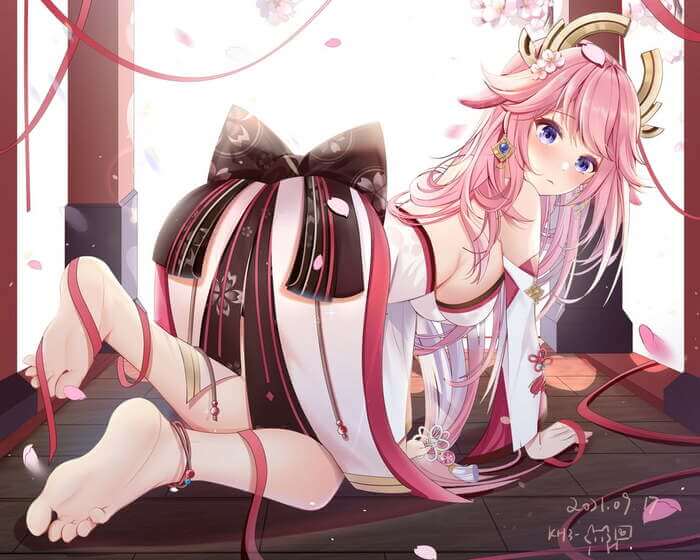 【原神】八重神子の可愛い絵炉画像まとめ