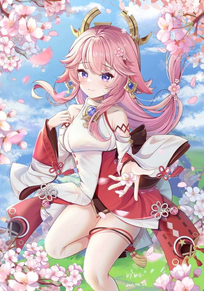 【原神】八重神子の可愛い絵炉画像まとめ