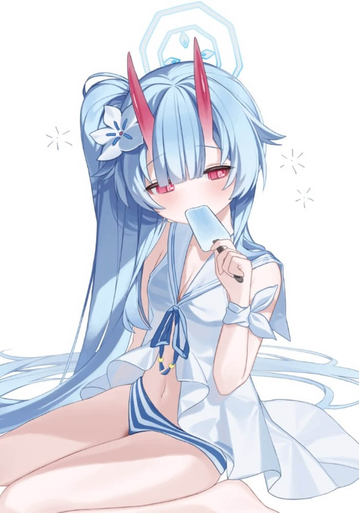 和楽チセの悩殺必死のセクシーポーズのエロ画像!【ブルーアーカイブ】