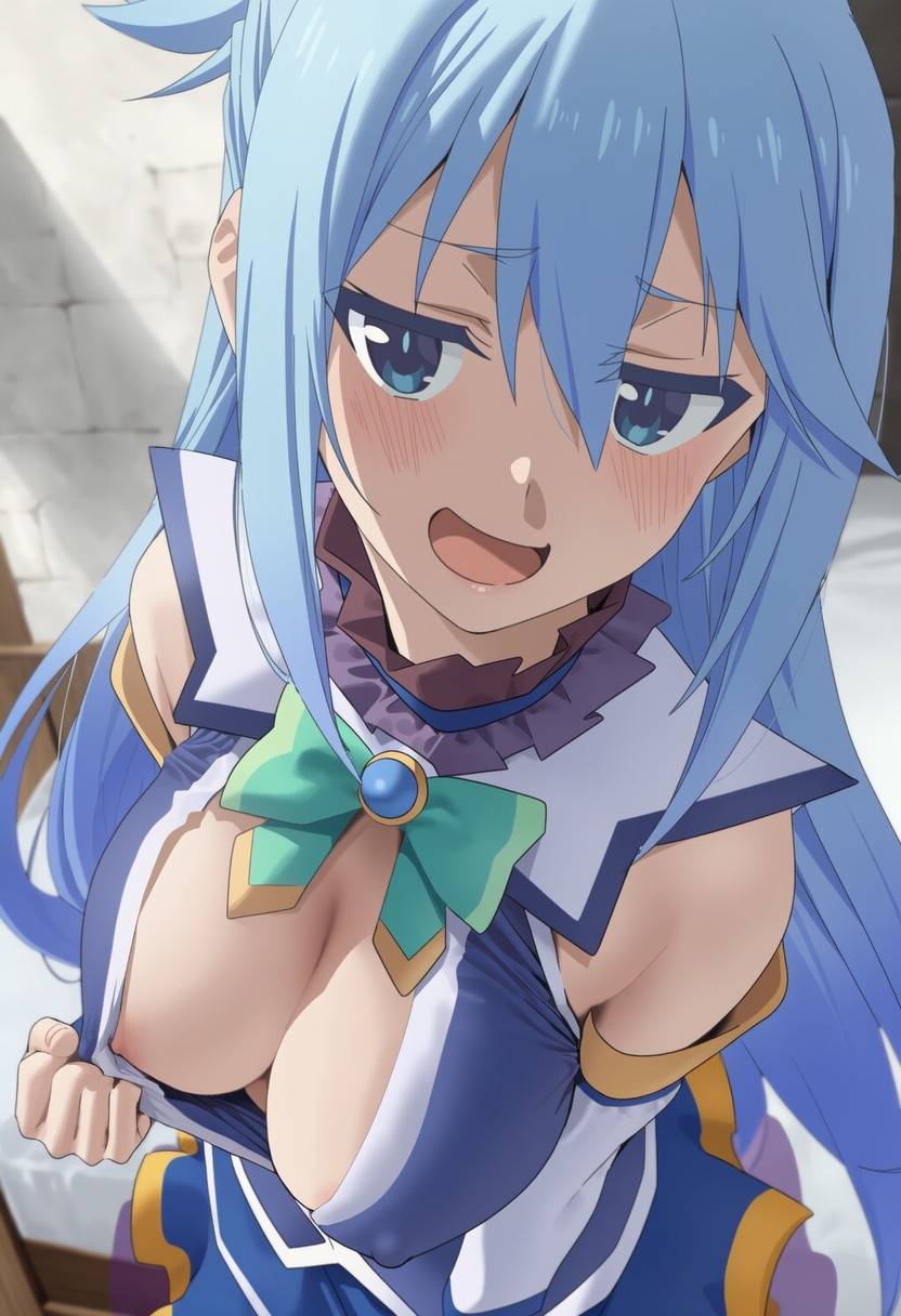 【この素晴らしい世界に祝福を!】アクアのがっつりむしゃぶりつきたいおっぱいエロ画像で即抜き!
